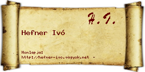 Hefner Ivó névjegykártya